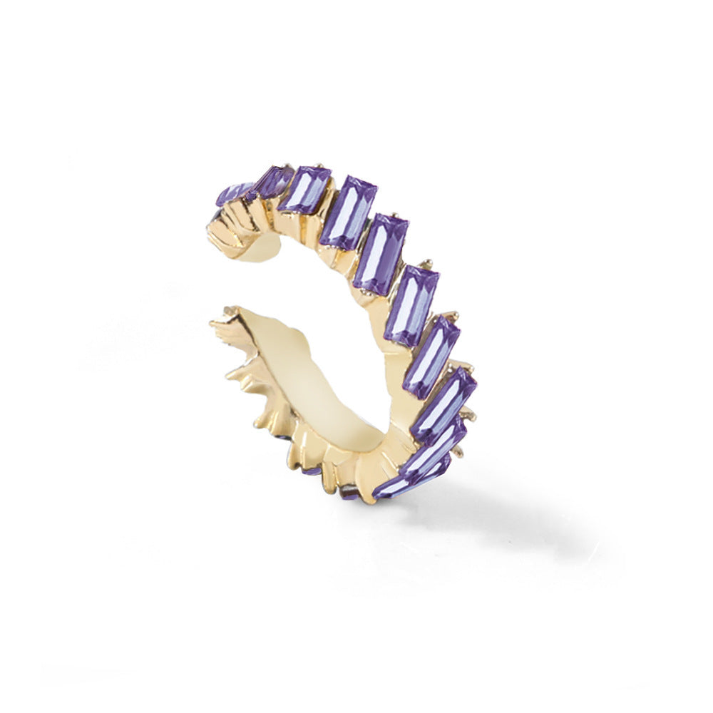 Multicolor C-Shape Gold Plated Earrings