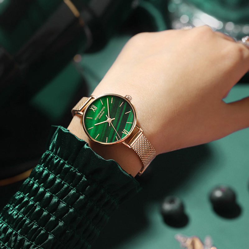 Fashion Disc Waterproof Luminous Small Green Watch