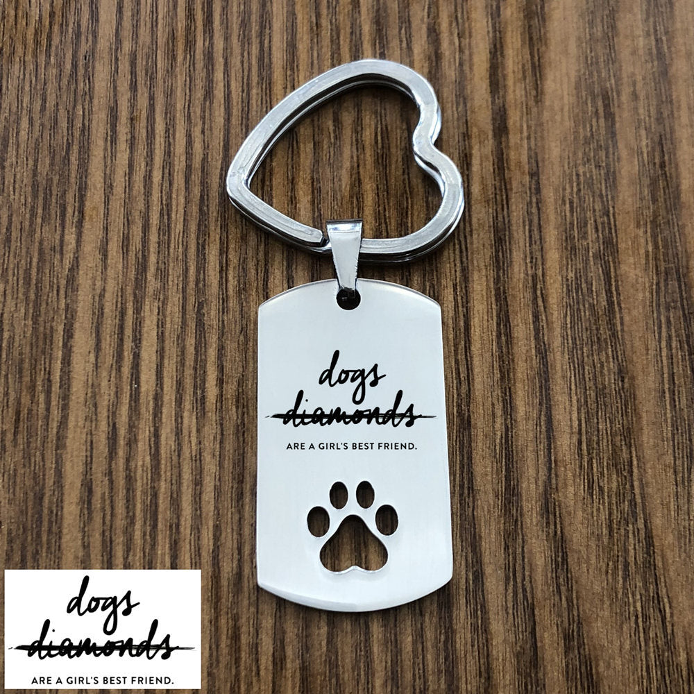 Custom DIY Dog Tag Photo Keychain Stainless Steel Engraved photograph Keychain For Love Dog People Dog Keepsake