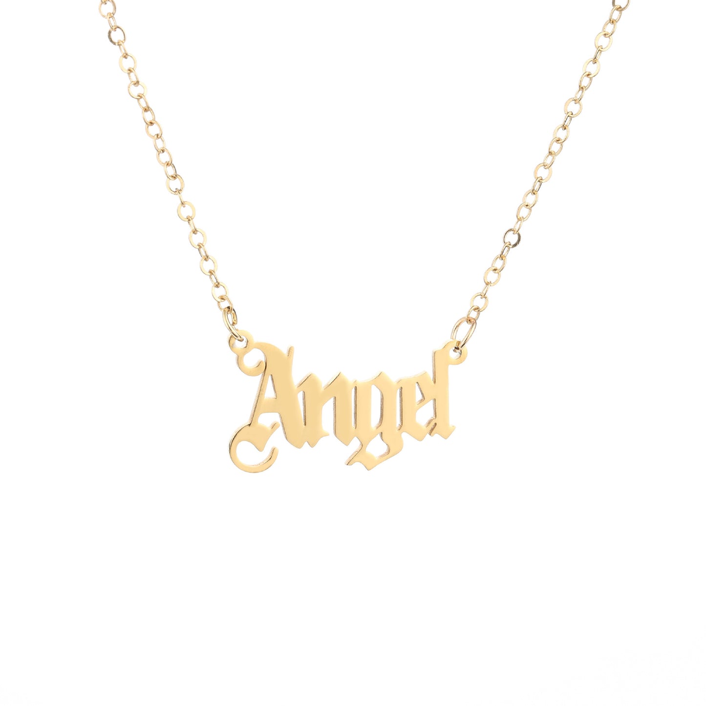 Gold Letter Angel Necklace