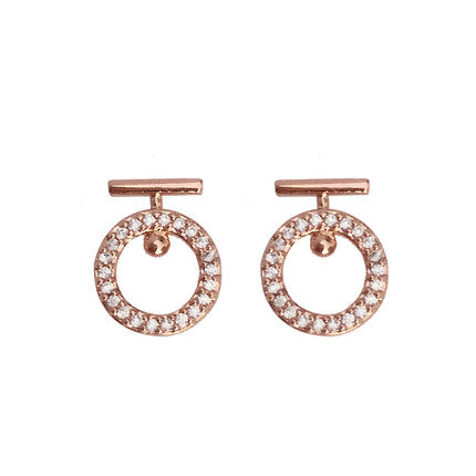 Rose Gold Ring Earrings Female Temperament Goddess Fan Korea Delicate Small Earrings Pure Silver Jane About New Earrings