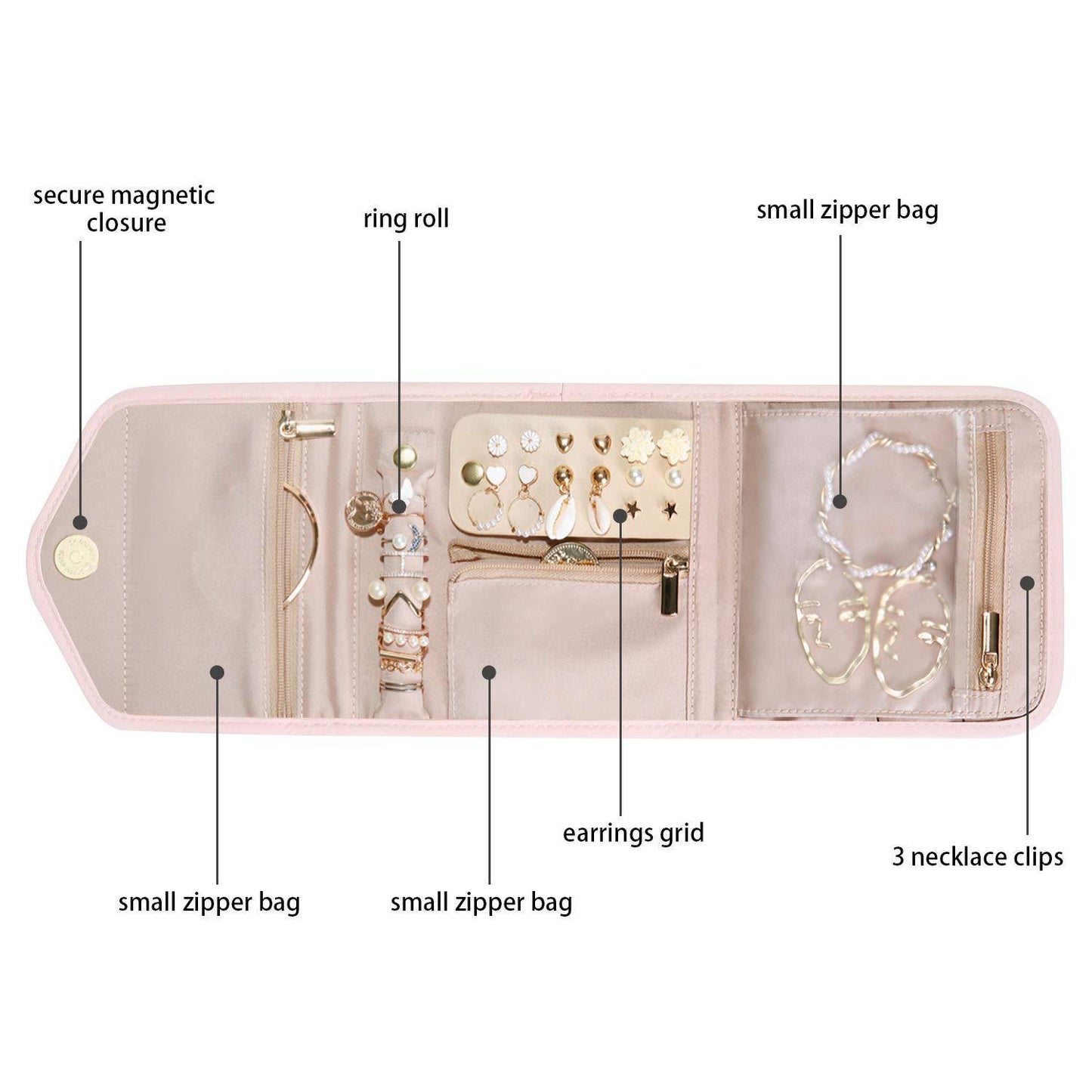 Foldable Makeup & Jewelry Storage Clutch