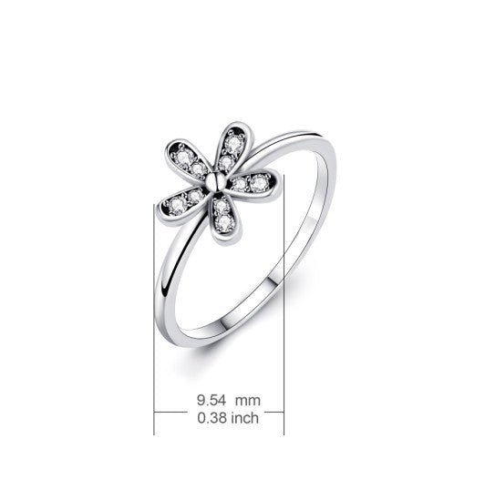 Fast sell Amazon 925 Silver Flower Ring