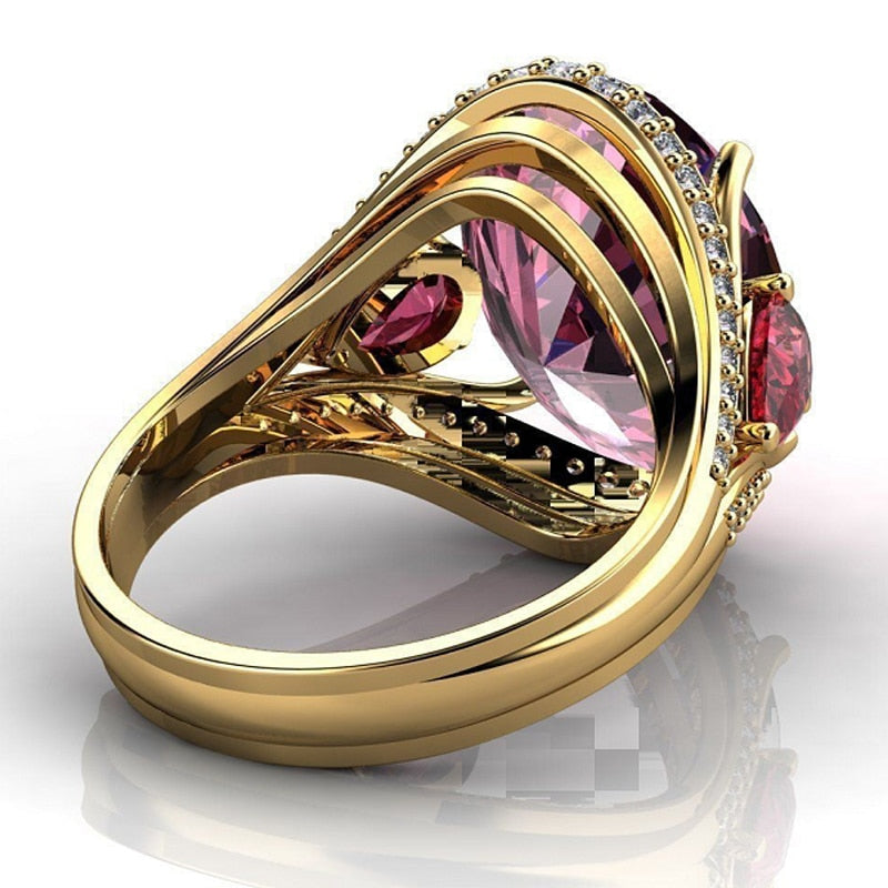 Copper Silver Plated Oval Zircon Creative Fashion Ring
