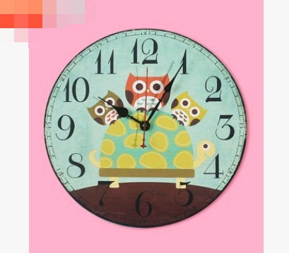 European and American style rustic wall clock owl series wall clock retro wall clock