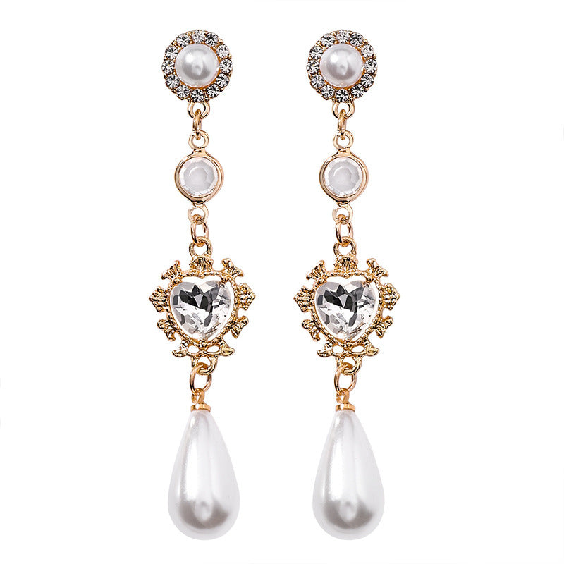 Gold Pearl Drop Earrings