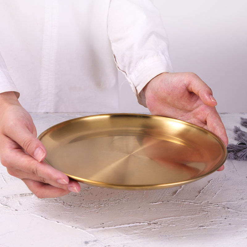 Retro Metal Round Storage Tray