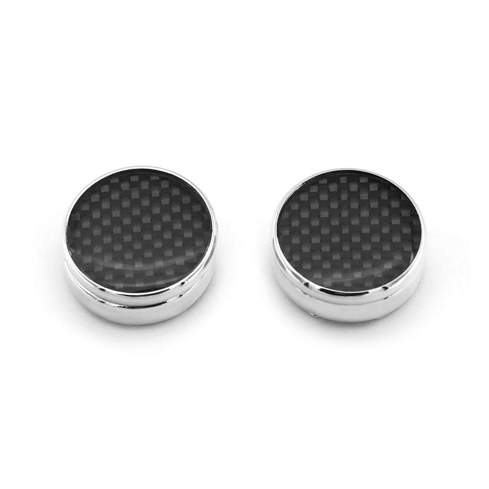 [Illegal Button] Men's Round Carbon Fiber Cufflink