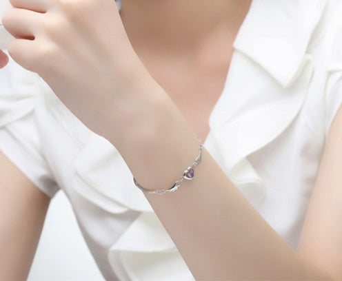 Guardian Angel Heart Bracelet 925 Sterling Silver