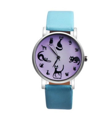 Explosive cat light skin girl belt watch small lazy animal quartz watch