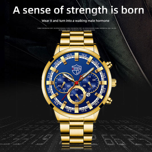 Men's Fashion Business Calendar Luminous Quartz Watch