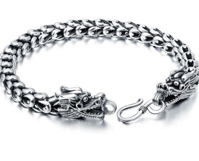 Men's Sterling Silver Dragon Bracelet