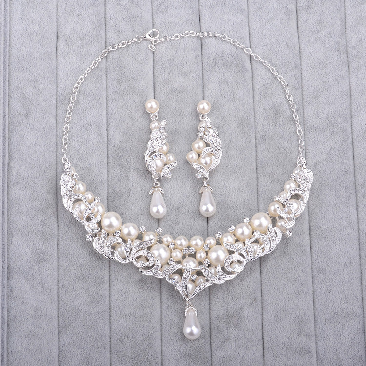 The new trade suits Europe pearl necklace jewelry pendant bride alloy big high-end wedding accessories