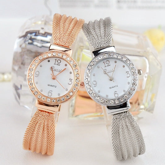 Gold mesh belt fashion women's watch