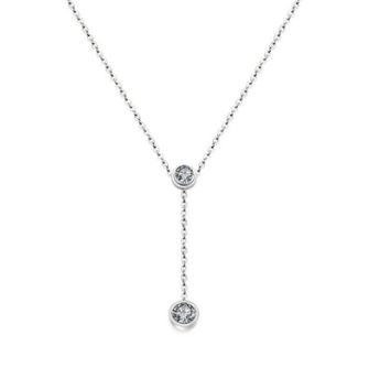 Stainless steel plated 18K rose gold single drill necklace