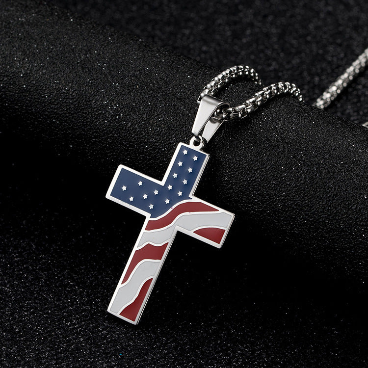 Flag Cross Necklace