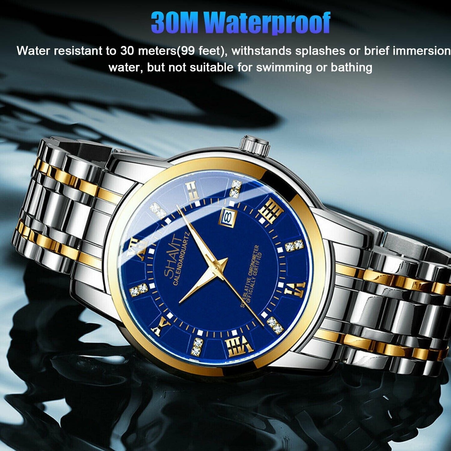 Men's Watch Stainless Steel Quartz Luminous Classic Business Wristwatch For MEN