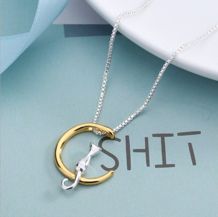 Fashion Cat Moon Necklace