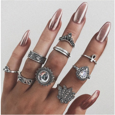 Gold Boho & Vintage Stackable Ring Set