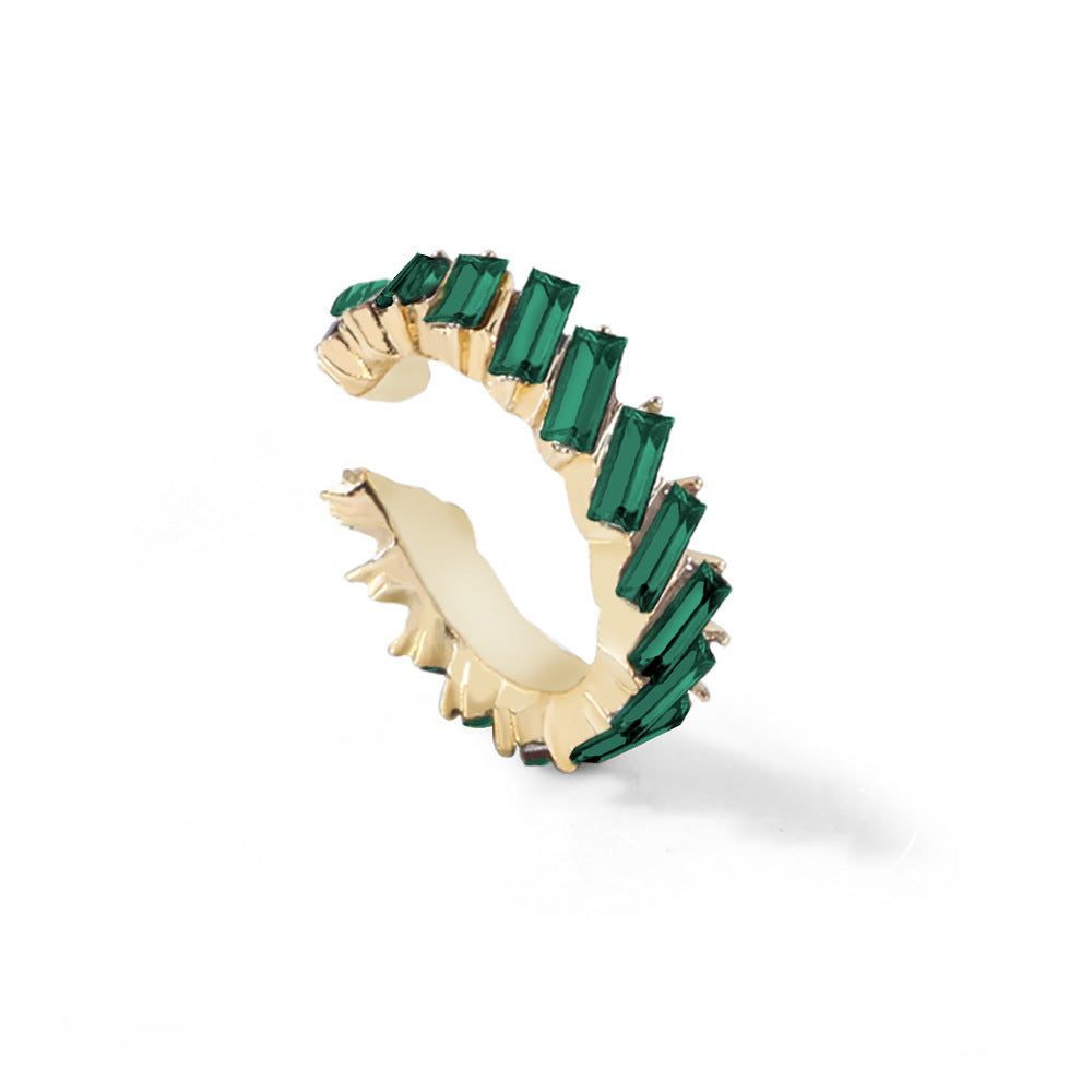 Multicolor C-Shape Gold Plated Earrings