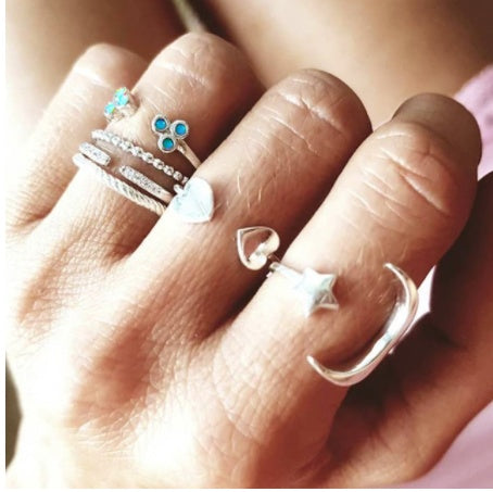 Gold Boho & Vintage Stackable Ring Set