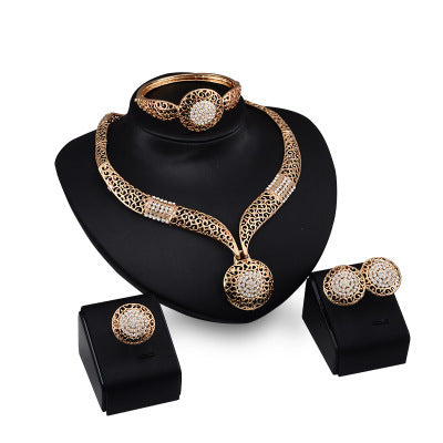 Luxury Rhinestone Four-Piece Jewelry Set