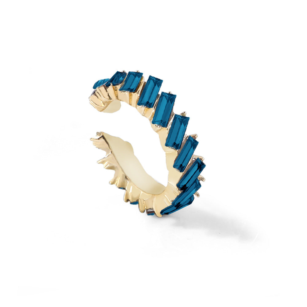 Multicolor C-Shape Gold Plated Earrings