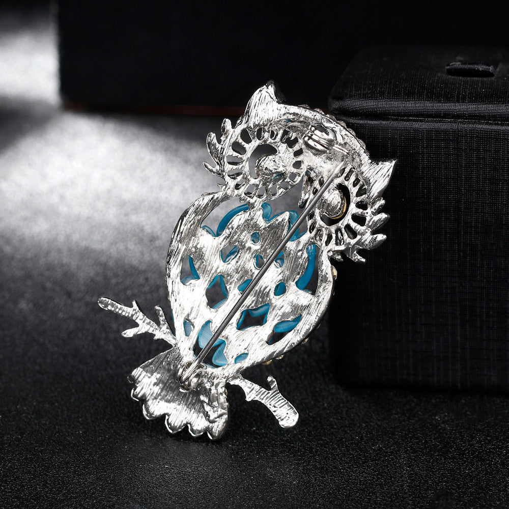 Brooch Jewelry Wholesale Dream Owl Crystal Opal Brooch Corsage