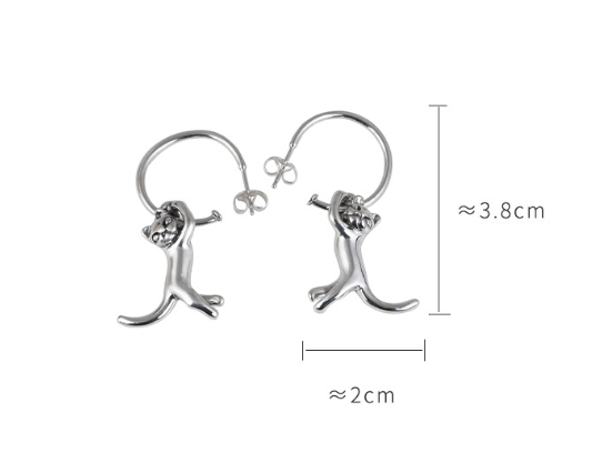 Retro Fashion Minimalism Design Kitten Earrings