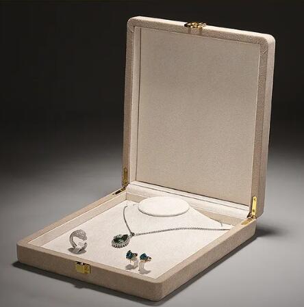 High-grade Rounded Microfiber Large Pearl Necklace Suit Jewelry Storage Box