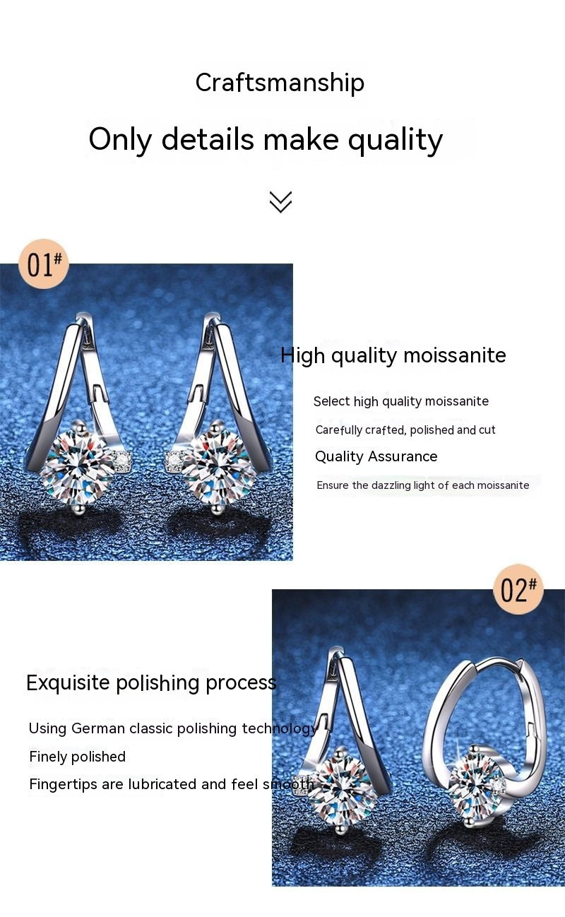 S925 Silver Moissanite Luxury Earrings