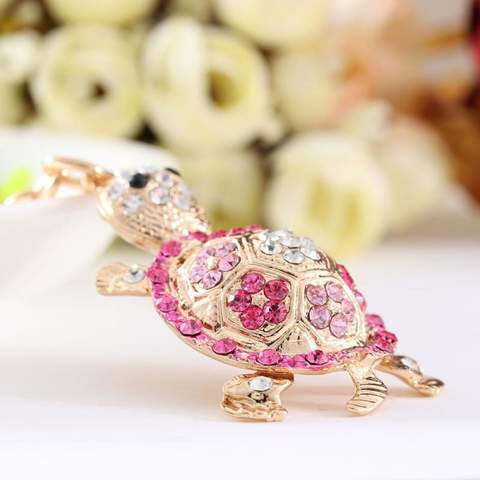 Novelty Rhinestone Tortoise Keychain