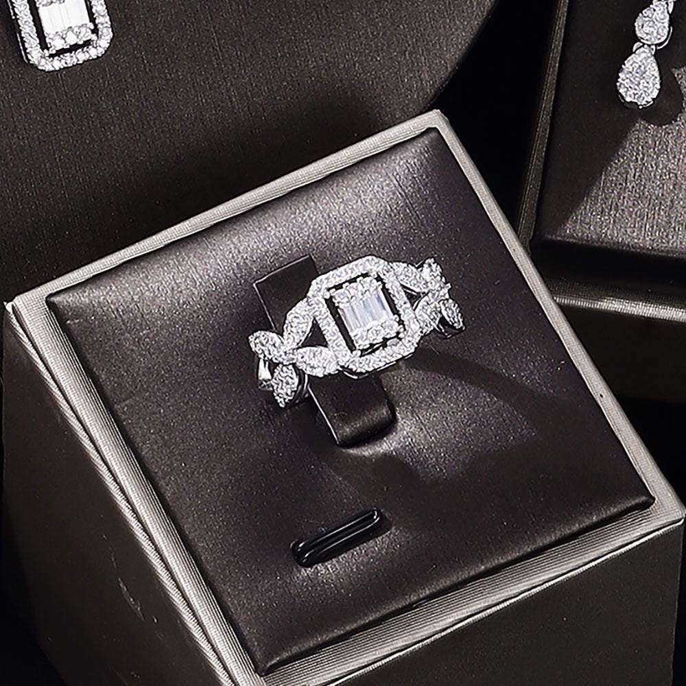 Sparkling Zircon Four-Piece Jewelry Set