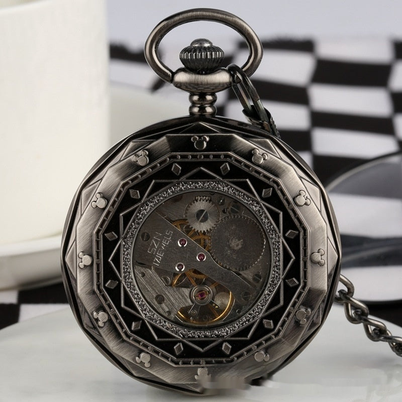 Classic Design Straight Plate Without Cover Roman Pattern Literal Manual Manipulator Pocket Watch