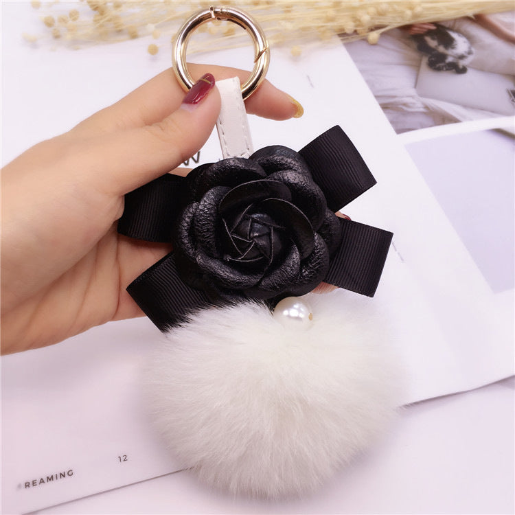 Creative Bow Camellia Keychain Bag Women