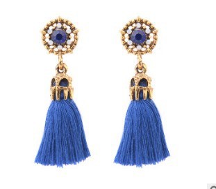 Baroque Diamond Hollow Tassel Stud Earrings