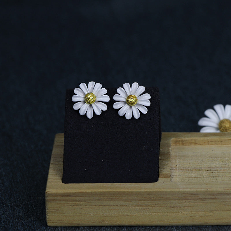 Small daisy flower earrings earrings ring bracelet necklace