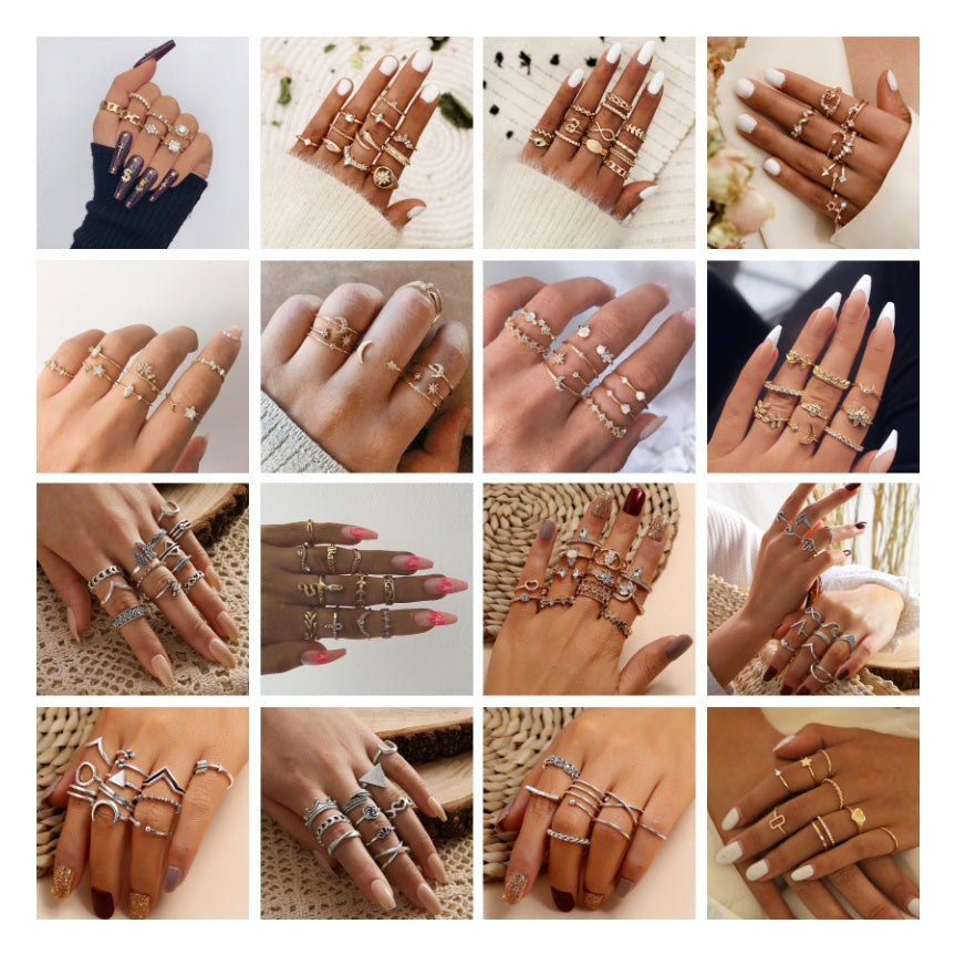 Retro women's joint ring ring set