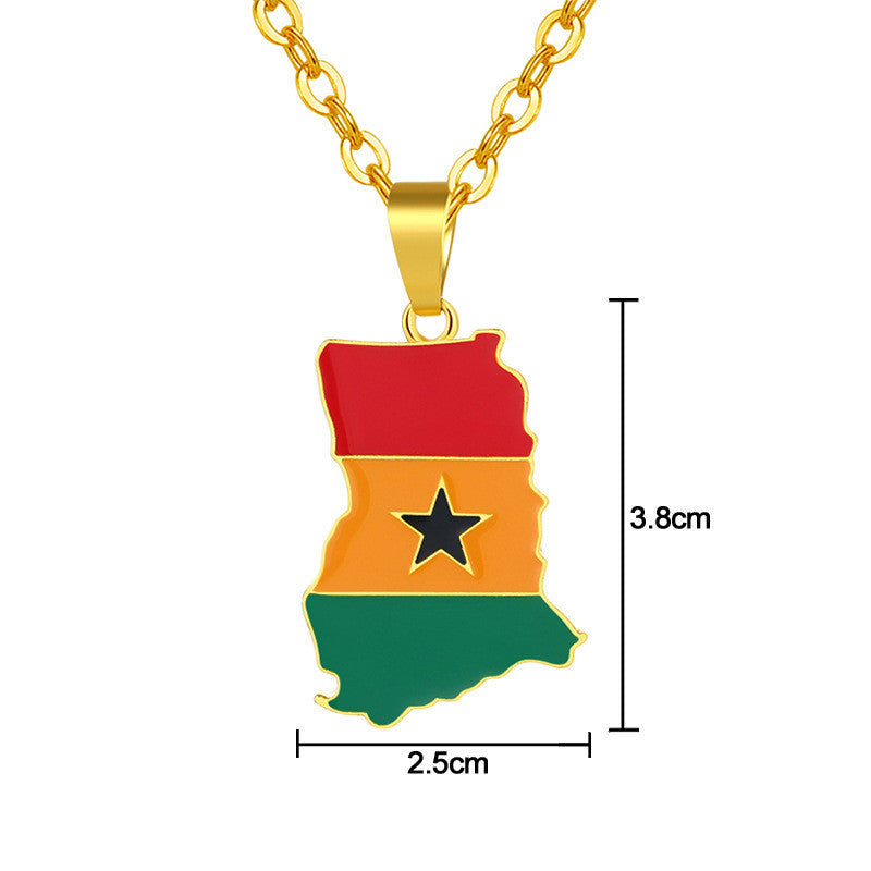 Ghana Stainless steel chain men and women patriotic jewelry