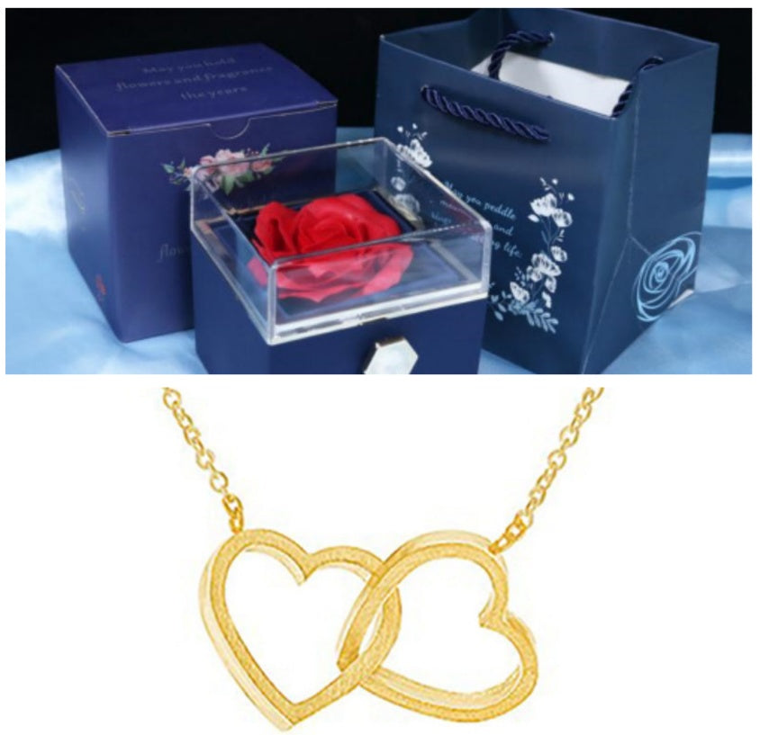 Double Heart Pendant Necklace