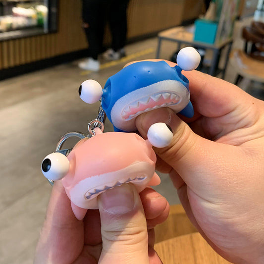 Cartoon Eye-popping Shark Keychain Bag Ornament