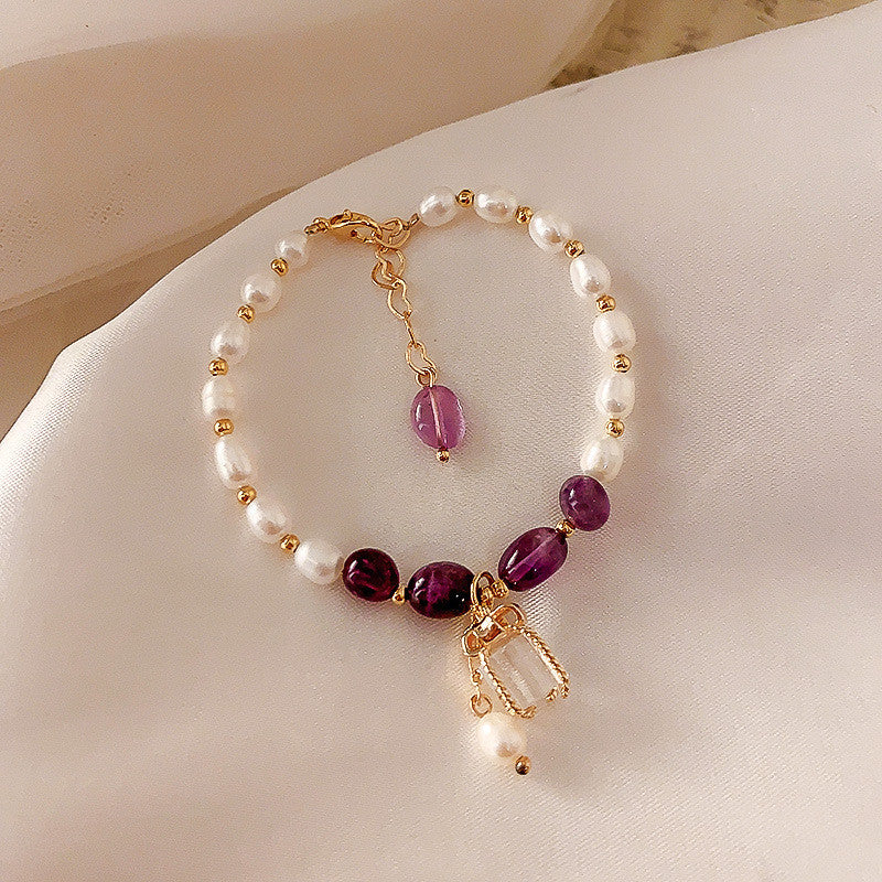 Transfer Flourishing Peach Blossom Baroque Pearl Bracelet