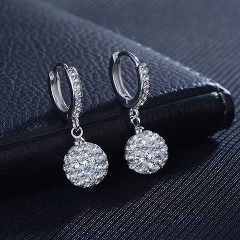 Zircon earring round diamond ball earrings women