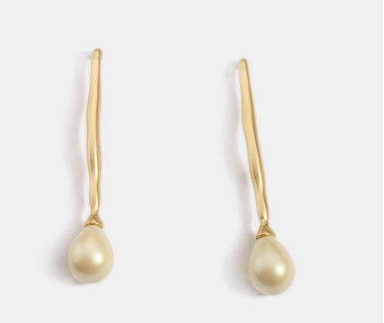 Simple Alloy Pearl Earrings