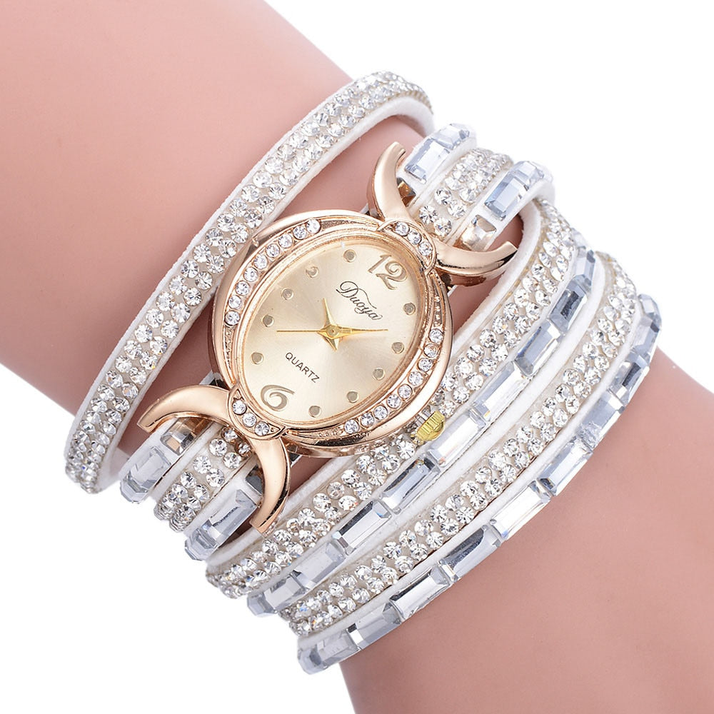 New Casual Rhinestone Watch Dress Ladies Bracelet Watch Analog Quartz Watch for Women