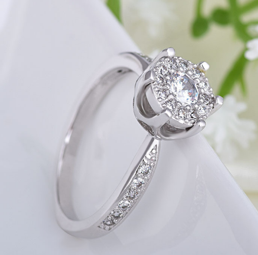 Fashion engagement ring delicate heart and soul zircon ring female jewelry