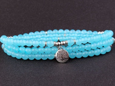 Natural Stone Bead Mala Bracelet