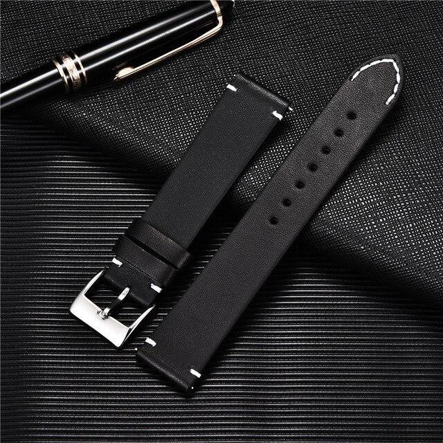 Leather watch strap