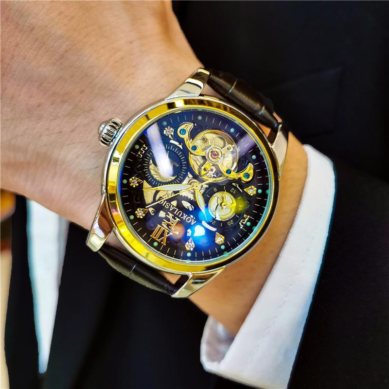 Fashion Men's Waterproof Tourbillon Fully Automatic Mechanical Watch