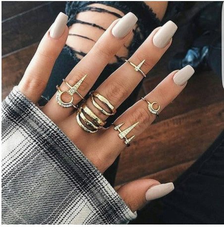 Gold Boho & Vintage Stackable Ring Set